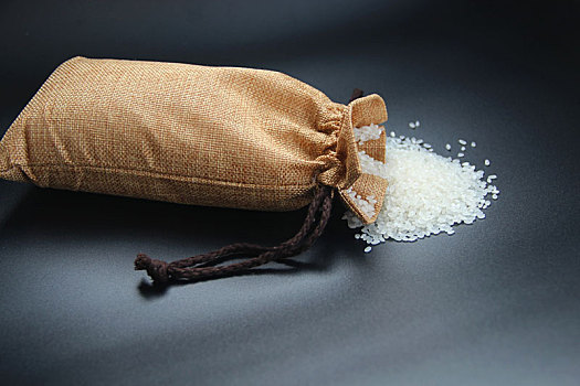 长粒米,稻米,麻布袋