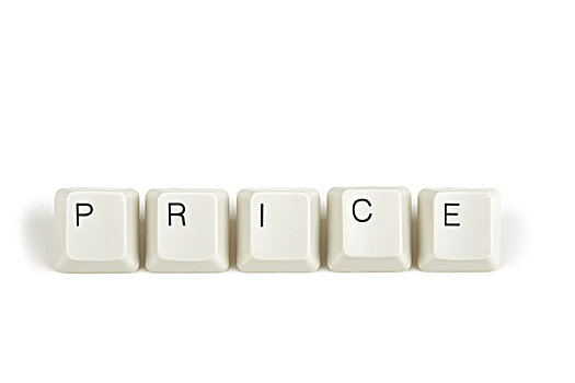 价格,散开,键盘按键,白色背景