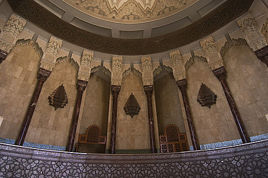 摩洛哥,卡萨布兰卡,哈桑二世清真寺,室内