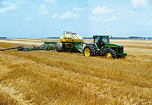 农业,拖拉机,空气,种植,一对,作物,大豆,小麦,茬地,阿肯色州,美国