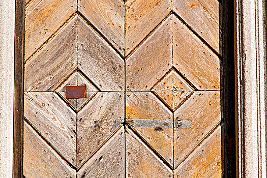 十字架,伦巴第,抽象,生锈,黄铜,褐色,门环,门,木头,意大利