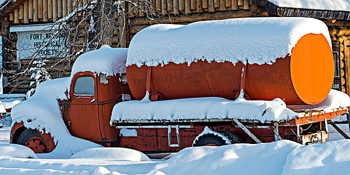 积雪,油罐车,堡垒,纳尔逊,不列颠哥伦比亚省,加拿大