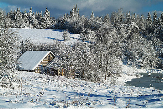 小屋,冬天