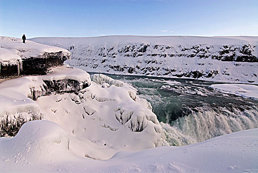 iceland,gullfoss,view,on,icy,waterfall