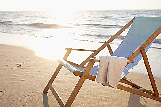 沙滩椅,毛巾,阿基坦,法国