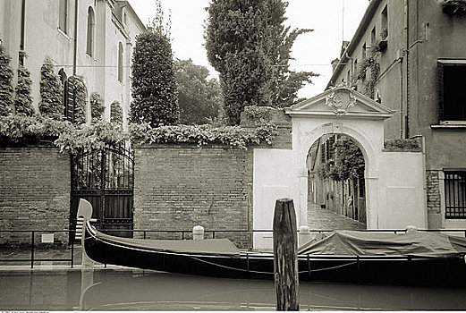 停泊,小船,威尼斯,意大利