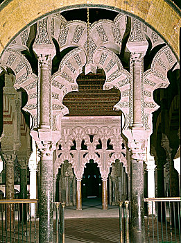 清真寺,科多巴,拱廊,中心,局部,米哈拉布