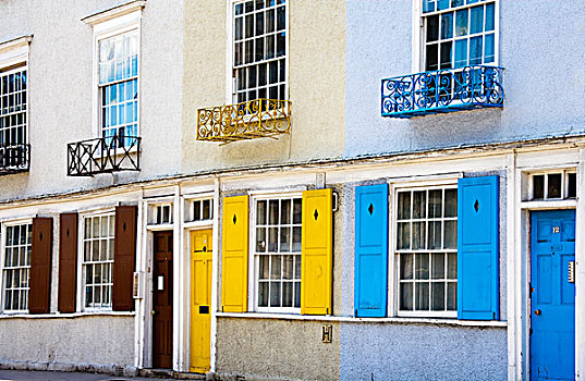 彩色,房子,街道,牛津