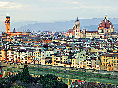 风景,米开朗基罗,远眺,佛罗伦萨,托斯卡纳,意大利