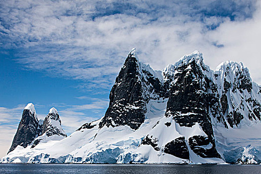 南极,山峰,上升,远景,入口,雷麦瑞海峡,晴朗,春天,下午