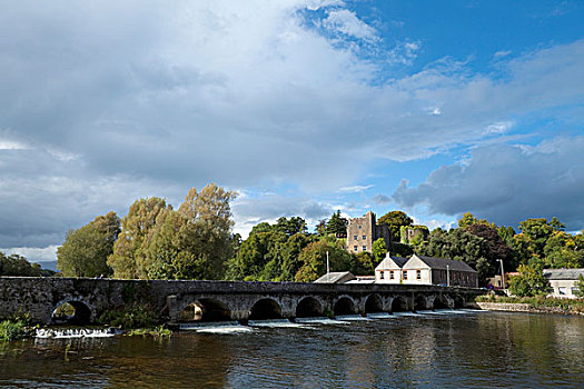 拱形,桥,上方,12世纪,城堡,蒂珀雷里郡,爱尔兰