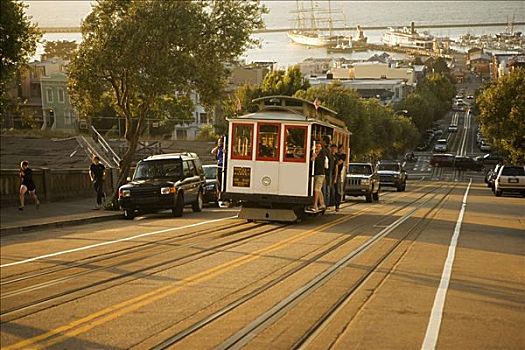 缆车,旧金山,加利福尼亚,美国