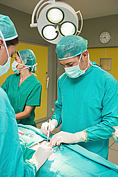 景色,男性,外科,拿着,手术器具,手术室