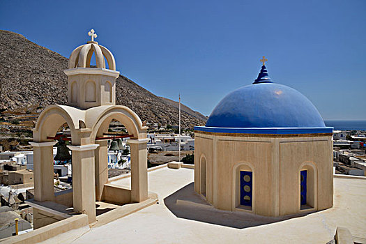 教堂,特色,建筑,锡拉岛,基克拉迪群岛,希腊群岛,希腊,欧洲