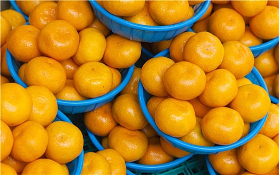 橘子,篮子,出售,食品市场