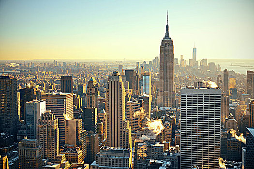 纽约,帝国大厦,天际线,七月,地标,最高,建筑,40岁