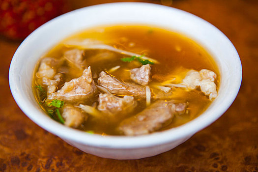 特写台湾传统美食美味的赤肉羹