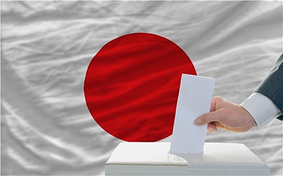 男人,投票,选举,日本,正面,旗帜