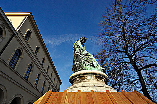 喷泉,雕塑,宫廷花园,慕尼黑,巴伐利亚,德国,欧洲