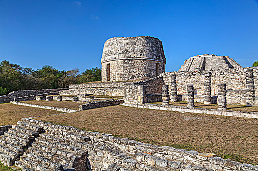 圆,庙宇,玛雅人遗址,尤卡坦半岛,墨西哥