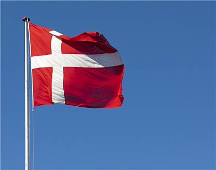 丹麦人,旗帜,蓝天