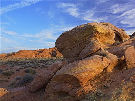 砂岩,岩石构造,莫哈维沙漠,火焰谷州立公园,内华达