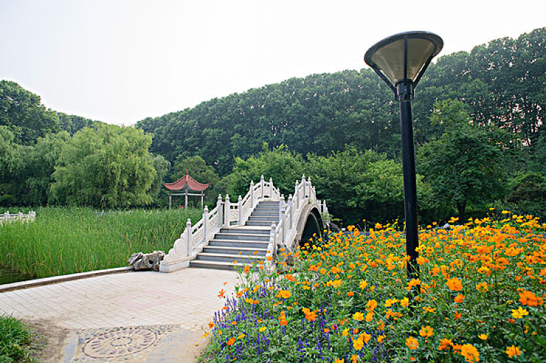 花園小橋圖片_花園小橋高清圖片_全景視覺