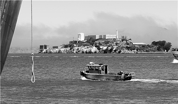 船,涡流,湾,水,渔人码头,恶魔岛,旧金山