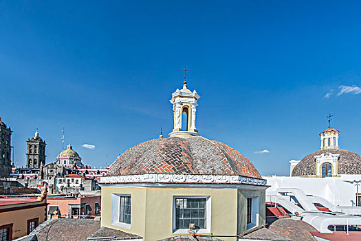 墨西哥,柏布拉,屋顶,历史,地区,大幅,尺寸