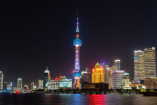 上海陆家嘴夜景城市风光