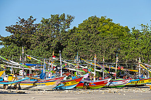 巴厘岛,传统,渔船,金巴兰,印度尼西亚