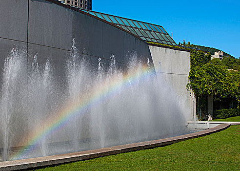 彩虹,喷水池,博物馆,蒙特利尔,魁北克,加拿大