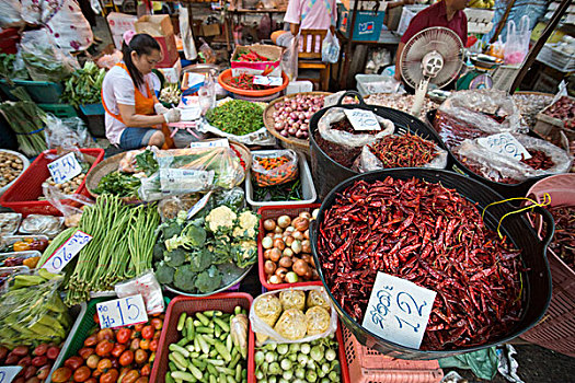 亚洲,泰国,曼谷,早晨,市场