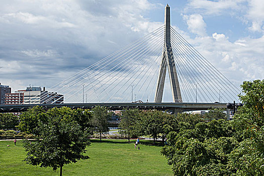 桥,公园,波士顿