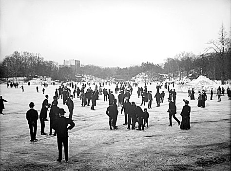 人,滑冰,中央公园,纽约,美国,底特律,冰,娱乐,历史