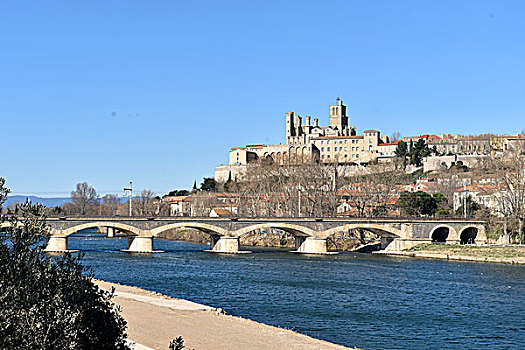 法国,新桥,河,球体,大教堂,圣纳泽尔,背景