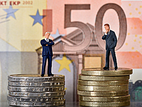 象征,资本,两个,经理,硬币,正面,50欧元,货币