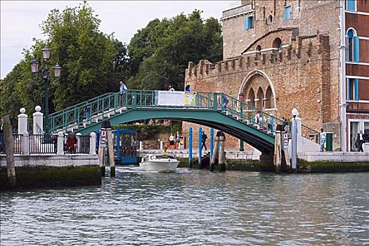 步行桥,上方,运河,威尼斯,意大利