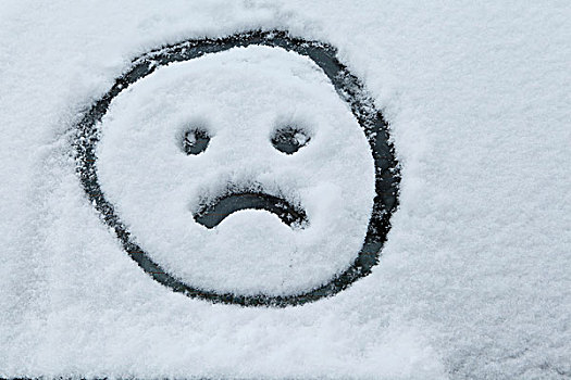 悲伤,脸,雪中
