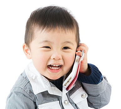 亚洲人,男婴,交谈,手机