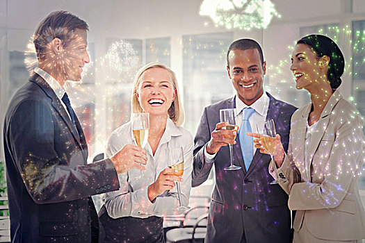 企业团队,庆贺,香槟