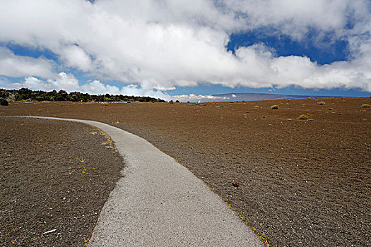 荒废,小路,山,夏威夷火山国家公园,夏威夷,美国