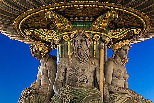 喷泉,协和飞机,广场,巴黎,法国