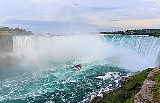 马蹄铁瀑布,游船,尼亚加拉瀑布,安大略省,加拿大,北美