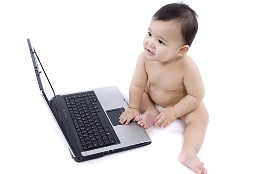婴儿,笔记本电脑
