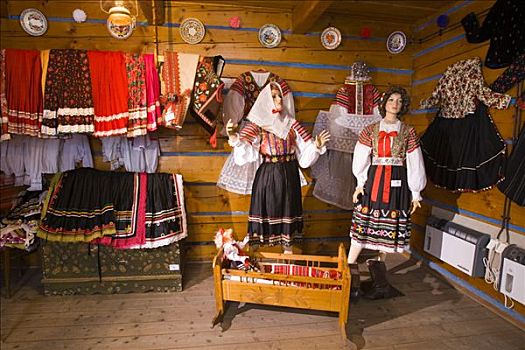 传统,手工制作,衣服,左边,婚姻,女人,服装,右边,博物馆,高,斯洛伐克,欧洲