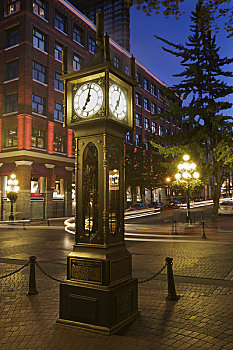 蒸汽,钟表,盖斯镇,温哥华,不列颠哥伦比亚省,加拿大
