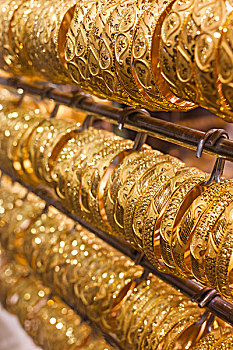 阿联酋,迪拜,德伊勒,黄金市场,黄金,饰品