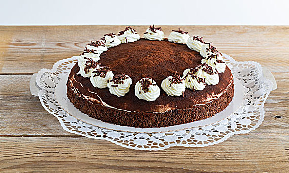 提拉米苏蛋糕,蛋糕,木头