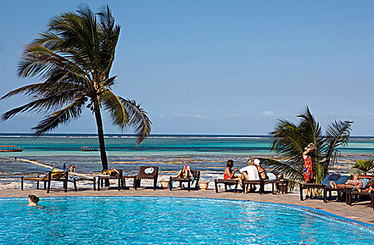 酒店,海滩,胜地,桑给巴尔岛,坦桑尼亚,非洲